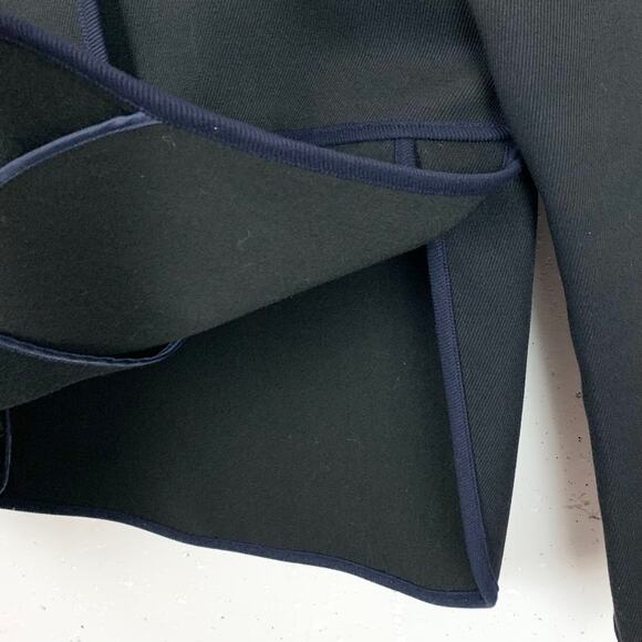 J.Crew Womens Mandarin Collar Tipped Twill Button Up Jacket Black Navy Accent 00 - Picture 6 of 16